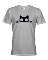 Pánské tričko s vykukující kočkou  - ideální dárek pro milovníky koček