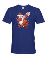 Pánské tričko Santa a světélka - vánoční tričko