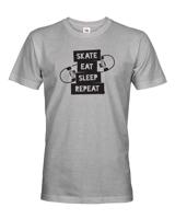 Pánske tričko Skate-eat-sleep-repeat - triko se skejtem