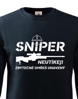 Pánské tričko Sniper - Neutíkej, zbytečně umřeš unavený - vysoká gramáž trika