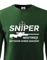 Pánské tričko Sniper - Neutíkej, zbytečně umřeš unavený - vysoká gramáž trika