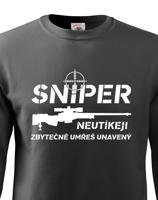 Pánské tričko Sniper - Neutíkej, zbytečně umřeš unavený - vysoká gramáž trika