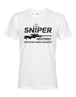 Pánské tričko Sniper - Neutíkej, zbytečně umřeš unavený - vysoká gramáž trika