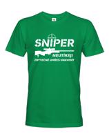 Pánské tričko Sniper - Neutíkej, zbytečně umřeš unavený - vysoká gramáž trika
