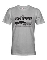 Pánské tričko Sniper - Neutíkej, zbytečně umřeš unavený - vysoká gramáž trika