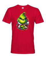 Pánské triko Grinch s ozdobami - skvělé vánoční triko
