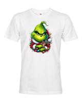 Pánské triko Grinch s ozdobami - skvělé vánoční triko