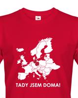 Pánské triko pro cestovatele Tady jsem doma - s mapou Evropy