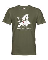 Pánské triko pro cestovatele Tady jsem doma - s mapou Evropy