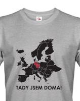 Pánské triko pro cestovatele Tady jsem doma - s mapou Evropy