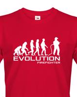 Pánské triko pro hasiče Evoluce - skvělý dárek k narozeninám