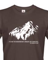 Pánské  triko s citátem Edmunda Hillaryho - triko pro cestovatele