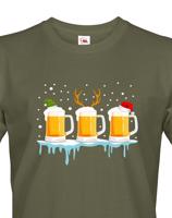 Pánské triko s potiskem Christmas beer - pro pivaře