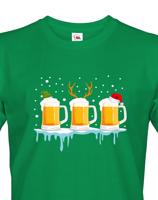 Pánské triko s potiskem Christmas beer - pro pivaře