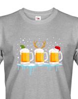 Pánské triko s potiskem Christmas beer - pro pivaře