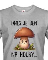 Pánské triko s potiskem Den na houby - triko pro houbaře