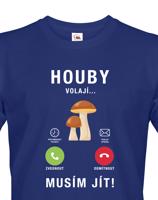 Pánské triko s potiskem Houby volají - triko pro houbaře