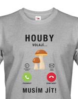 Pánské triko s potiskem Houby volají - triko pro houbaře