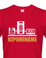 Pánské triko s retro motivem Vzpomínáme - disketa, video a audio kazeta