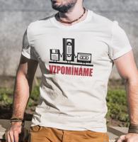 Pánské triko s retro motivem Vzpomínáme - disketa, video a audio kazeta