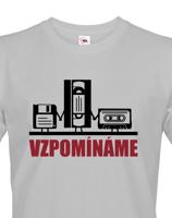 Pánské triko s retro motivem Vzpomínáme - disketa, video a audio kazeta