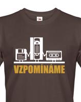 Pánské triko s retro motivem Vzpomínáme - disketa, video a audio kazeta