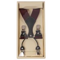 Paolo Udini pánské šle bordó v dárkové krabičce - šířka 3,5 cm