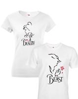 Párová trička pro zamilované Her Beast a His Beauty