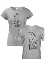 Párová trička pro zamilované Her Beast a His Beauty