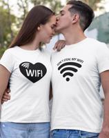 Párová trička s potiskem Don't steal my WIFI a WIFI