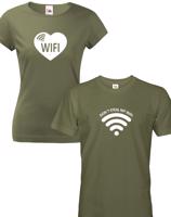 Párová trička s potiskem Don't steal my WIFI a WIFI