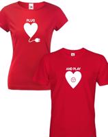 Párová trička s potiskem PLUG and PLAY - ideální dárek k Valentýnu