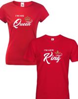 Párová trika Her King a His Queen -  skvělý dárek nejen k Valentýnu
