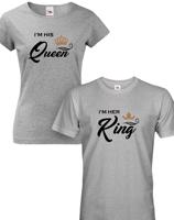 Párová trika Her King a His Queen -  skvělý dárek nejen k Valentýnu