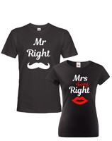 Párová trika Mr Right a Mrs Always Right - ideální trika pro zamilované