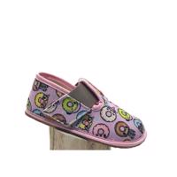 PEGRES PAPUČKY BF01 Textilní DONUT Růžová Dětské barefoot přezůvky - 27