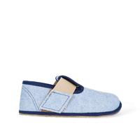 PEGRES PAPUČKY BF01 Textilní Modrá Dětské barefoot přezůvky - 32