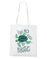 Placená taška s potiskem Say no to plastic - skvělá nákupní plátěná taška