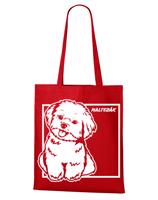 Plátěná nákupní taška s potiskem plemene Maltezák - ekologická plátěná taška