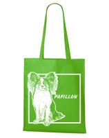 Plátěná nákupní taška s potiskem plemene Papillon - dárek pro milovníky psů