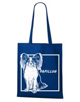 Plátěná nákupní taška s potiskem plemene Papillon - dárek pro milovníky psů