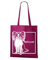 Plátěná nákupní taška s potiskem plemene Papillon - dárek pro milovníky psů