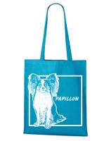 Plátěná nákupní taška s potiskem plemene Papillon - dárek pro milovníky psů