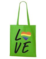 Plátěná taška pride Love - podpora LGBT