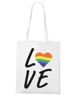 Plátěná taška pride Love - podpora LGBT