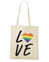 Plátěná taška pride Love - podpora LGBT