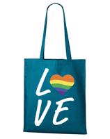 Plátěná taška pride Love - podpora LGBT