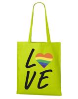 Plátěná taška pride Love - podpora LGBT