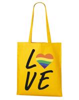 Plátěná taška pride Love - podpora LGBT