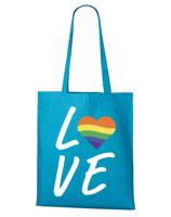 Plátěná taška pride Love - podpora LGBT
